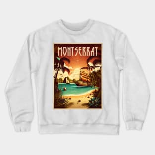 Montserrat Caribbean Vintage Travel Art Poster Crewneck Sweatshirt